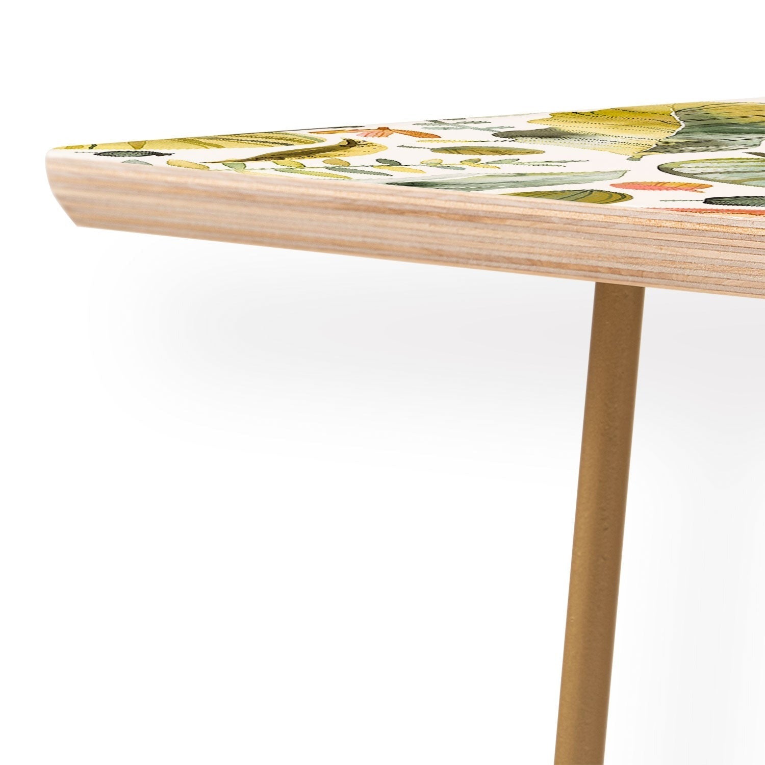 Ninola Design Botanic Retreat Tropical Jungle Leaves Botanical Green Orange Coffee Table