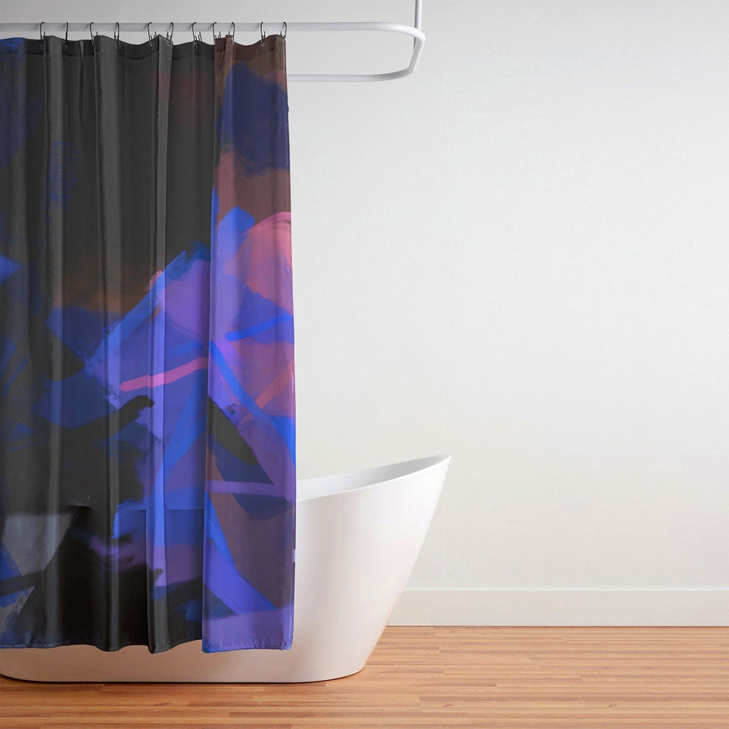 83 Oranges Midnight Sparks Shower Curtain