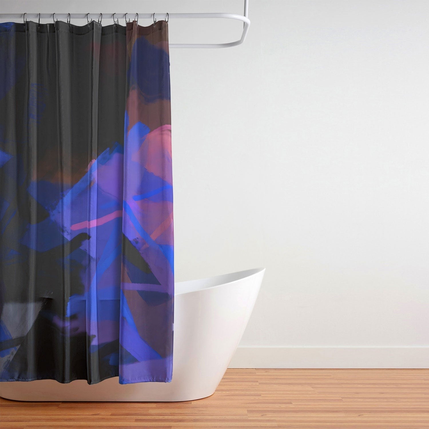 83 Oranges Midnight Sparks Shower Curtain