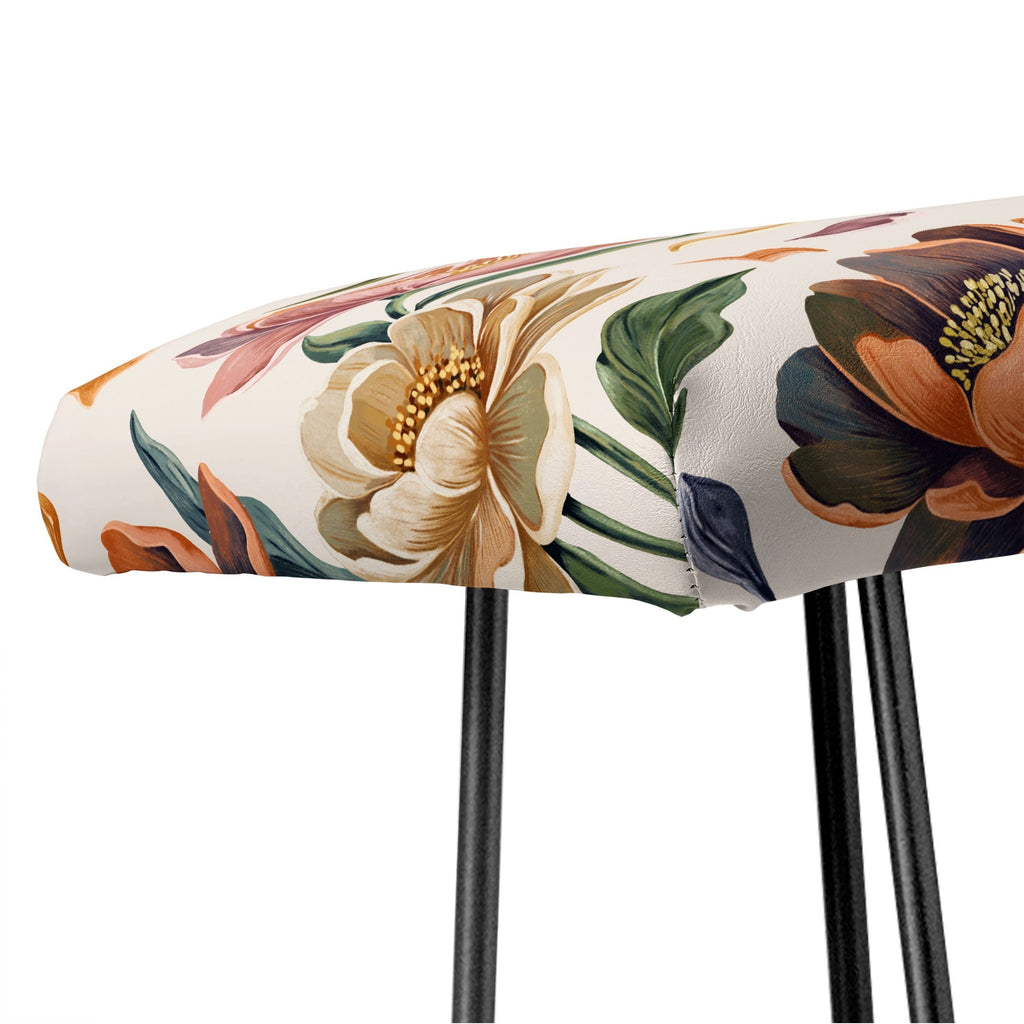 Marta Barragan Camarasa Hand Painted Peony Florals Bench