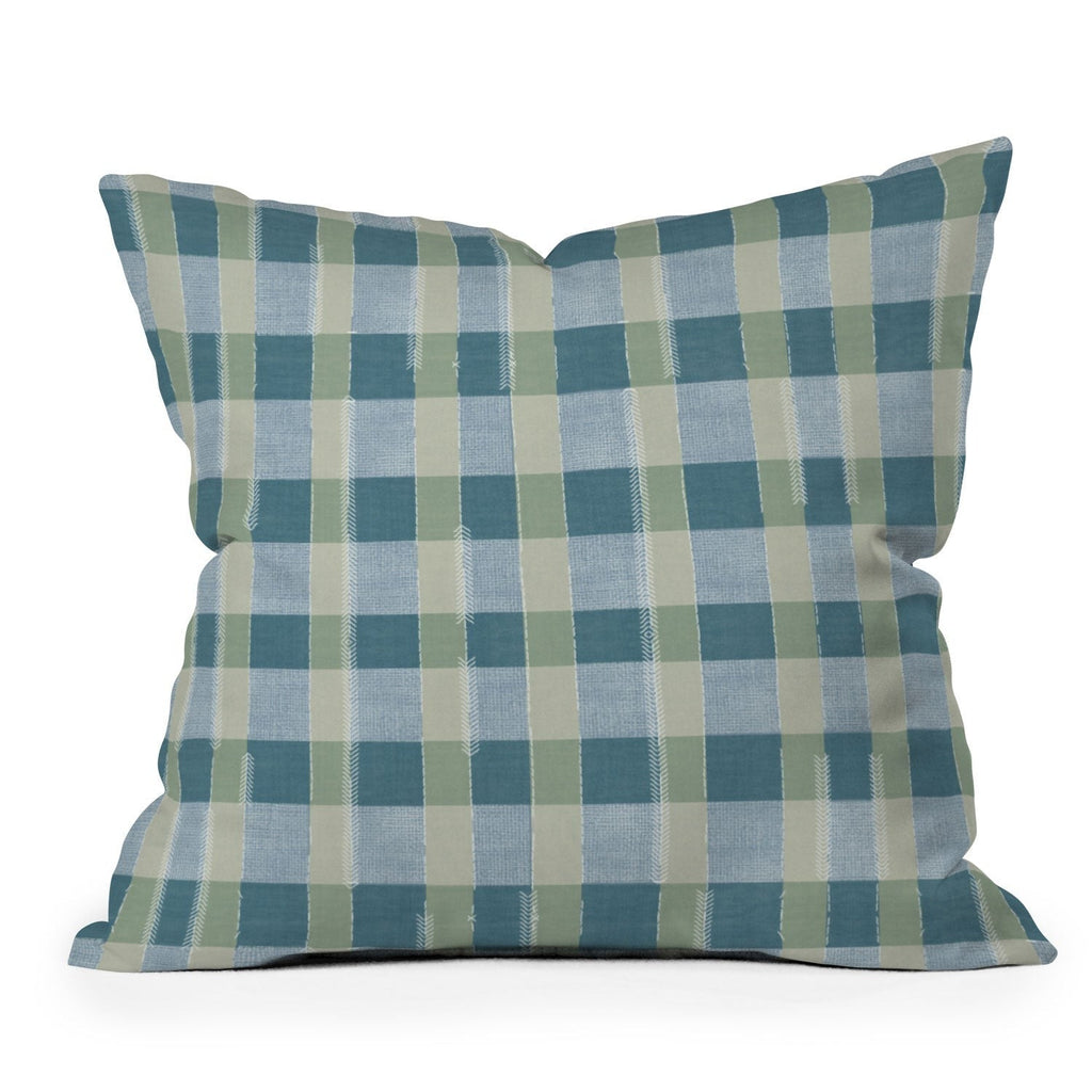 Marta Barragan Camarasa Country Style Checks Outdoor Throw Pillow