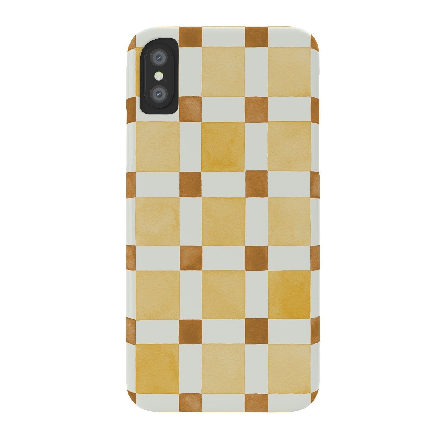 Ninola Design Everyday Artifact Checker Mosaic Tiles Geometry Yellow Phone Case