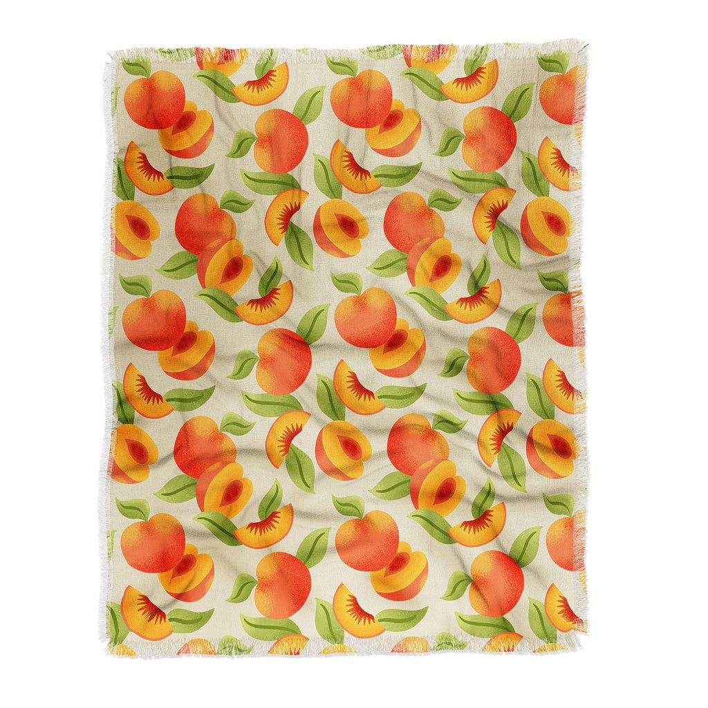 Jessica Molina Peach Pattern Throw Blanket