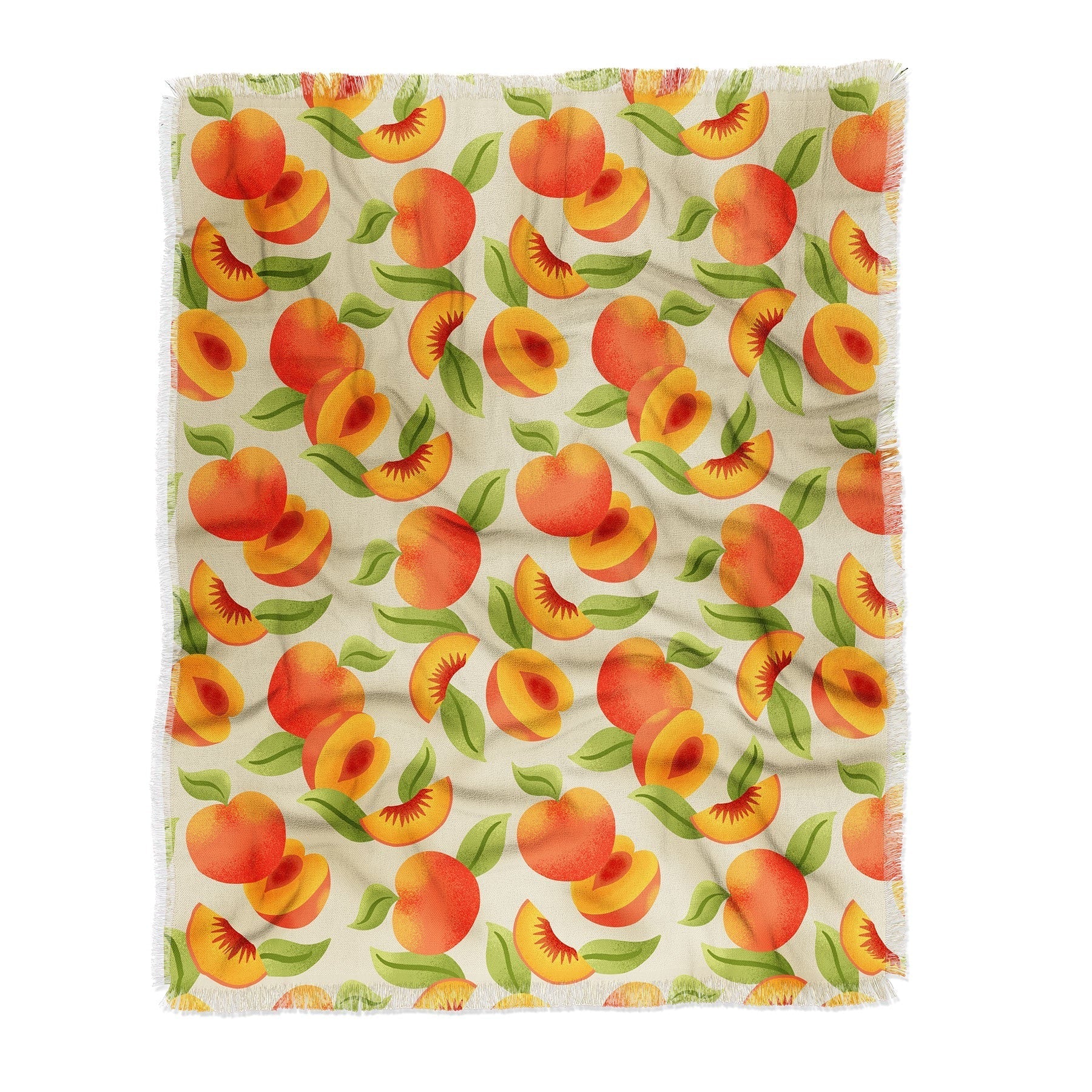Jessica Molina Peach Pattern Throw Blanket