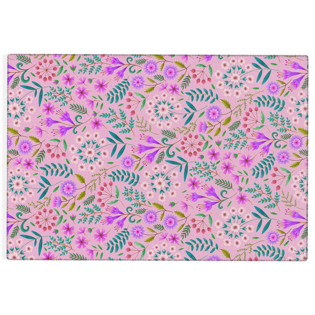 Pimlada Phuapradit Ditsy Purple Floral Half Drop Outdoor Rug