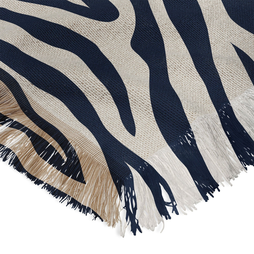 Avenie BR Navy Tiger Stripes Throw Blanket