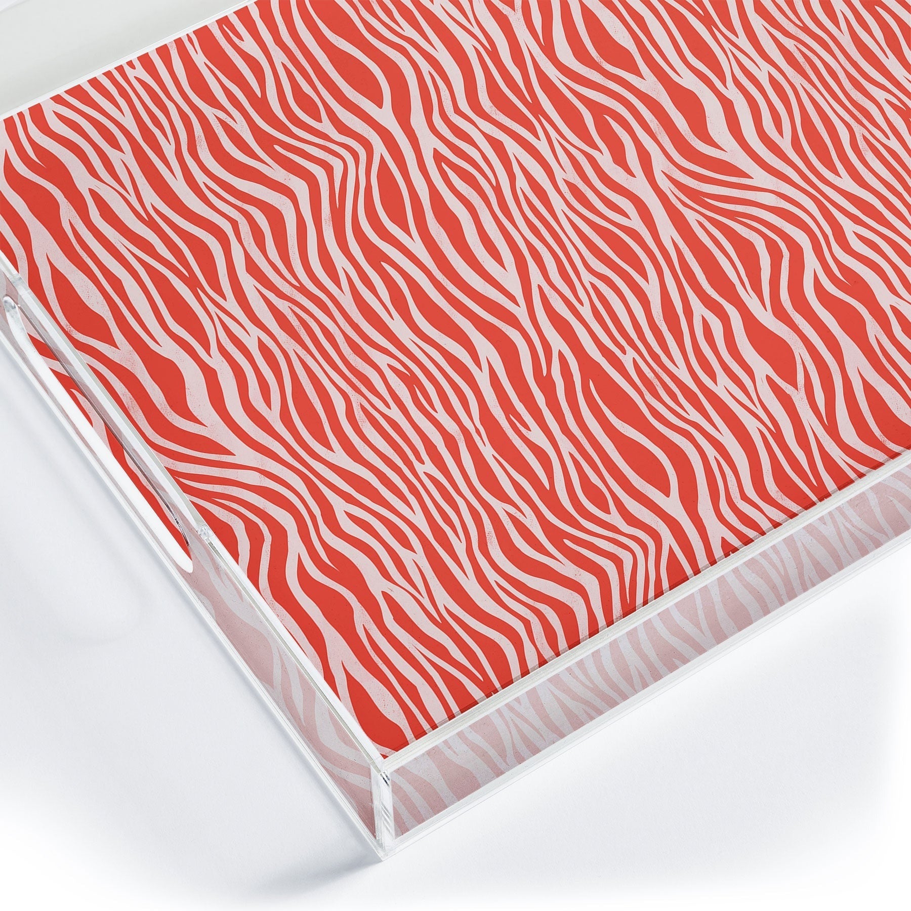 Avenie BR Red Zebra Stripe Acrylic Tray