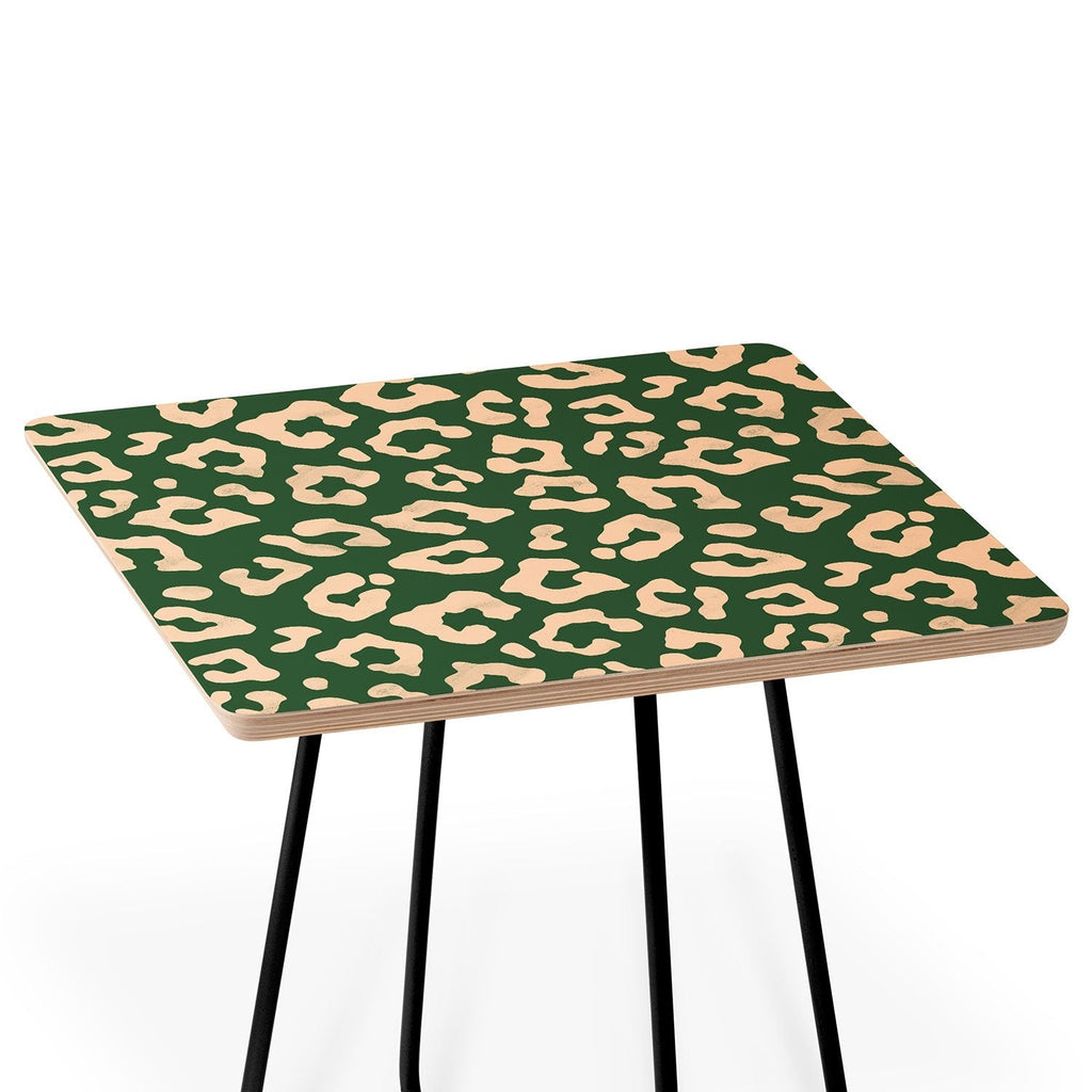 Avenie BR Cheetah Print In Green Side Table