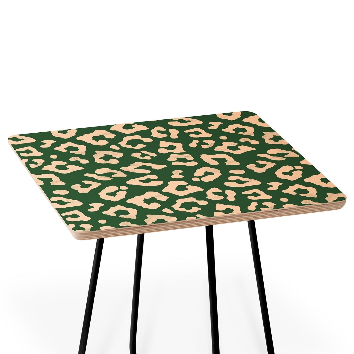 Avenie BR Cheetah Print In Green Side Table