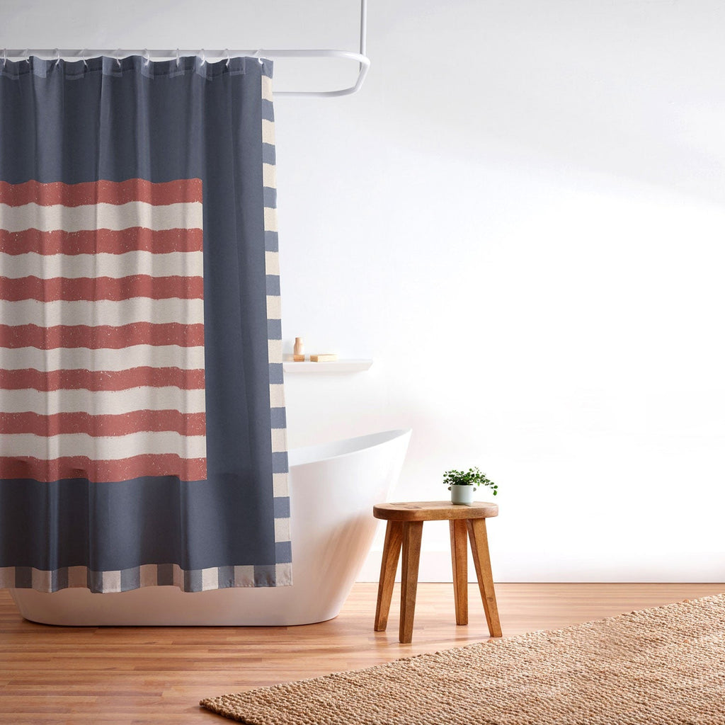 DENY Designs Gingham Flag Shower Curtain