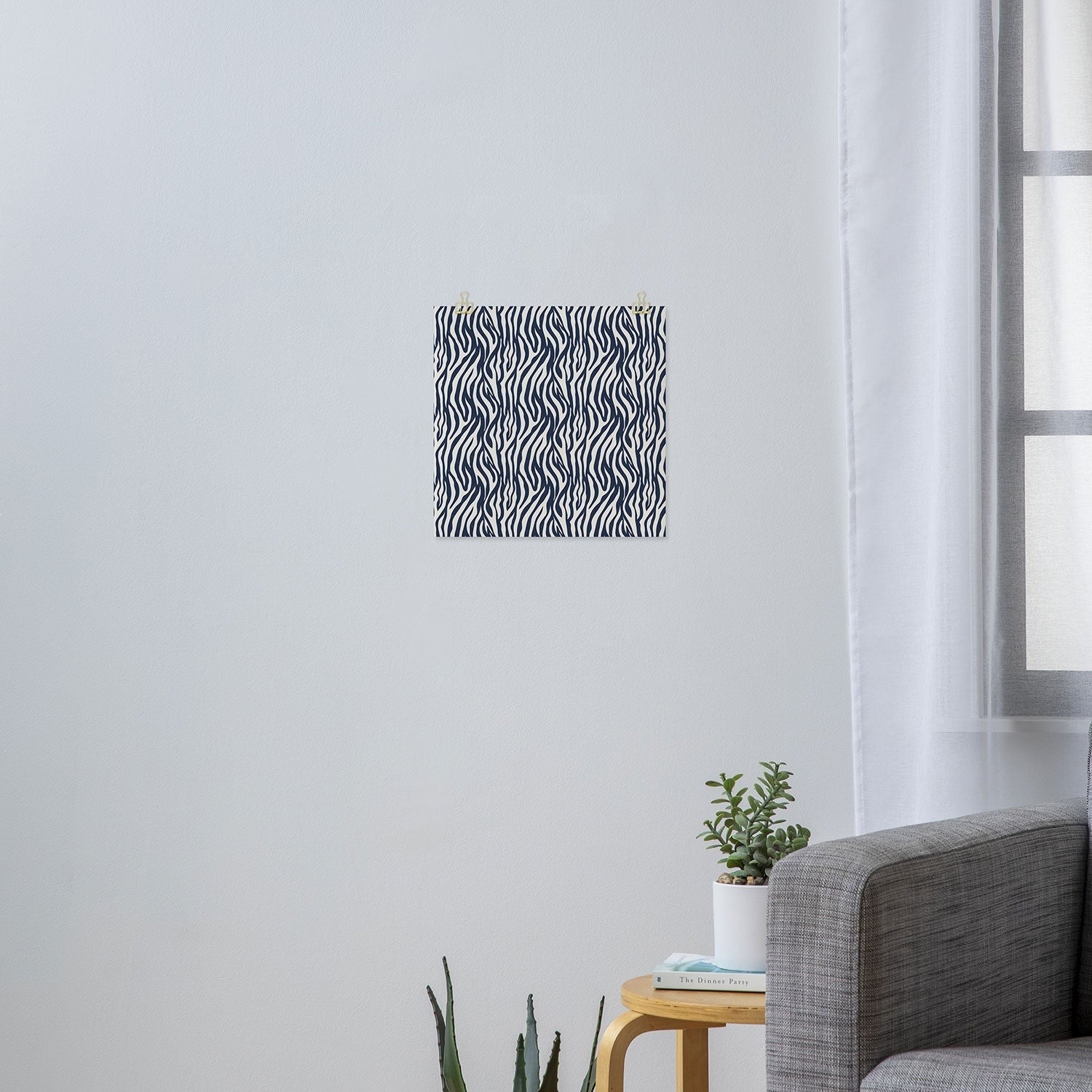 Avenie BR Navy Tiger Stripes Art Print