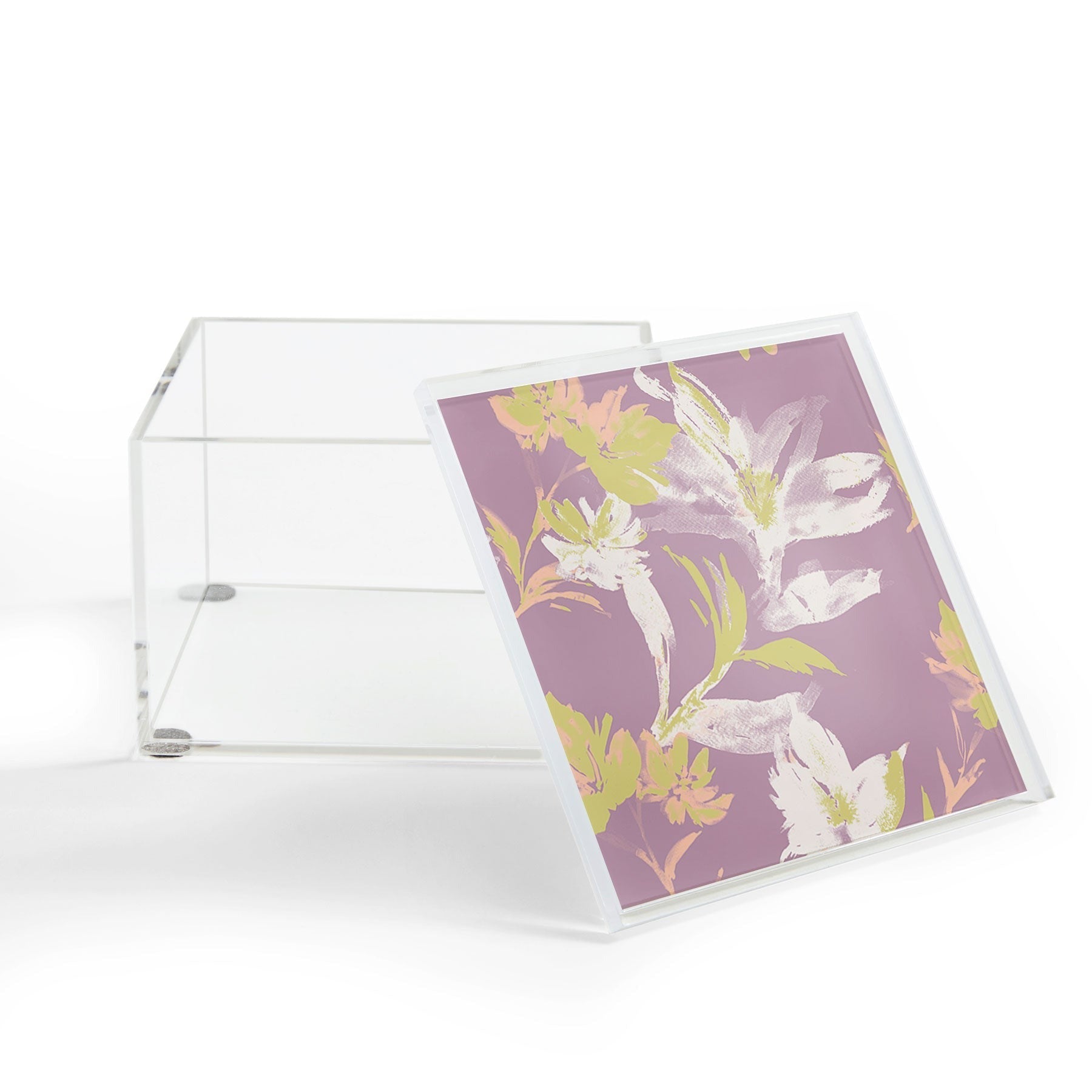 Gabriela Fuente Emma Lilac Floral Acrylic Box