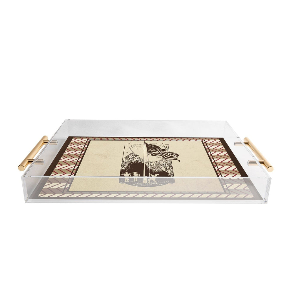 DENY Designs Flag Raisers Striped Square Acrylic Tray