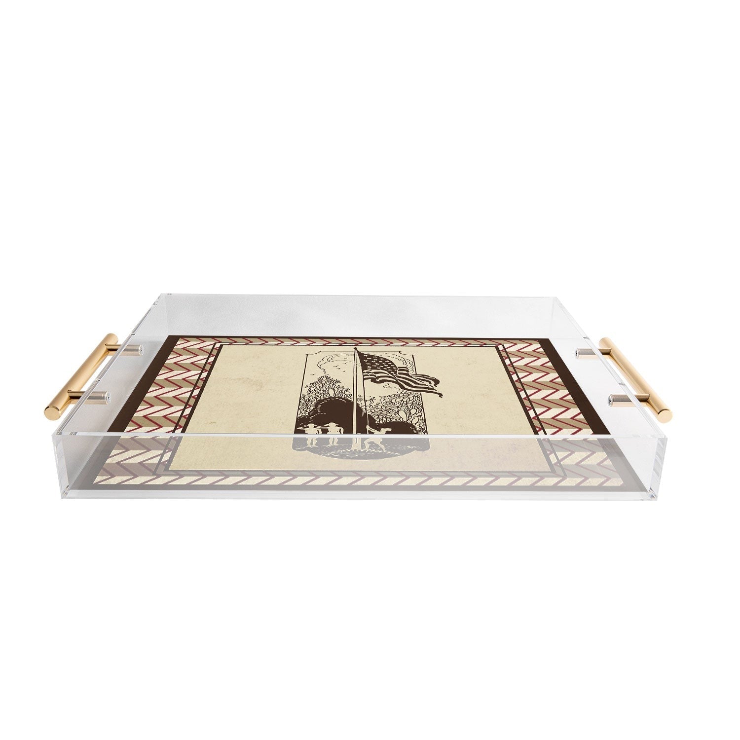 DENY Designs Flag Raisers Striped Square Acrylic Tray