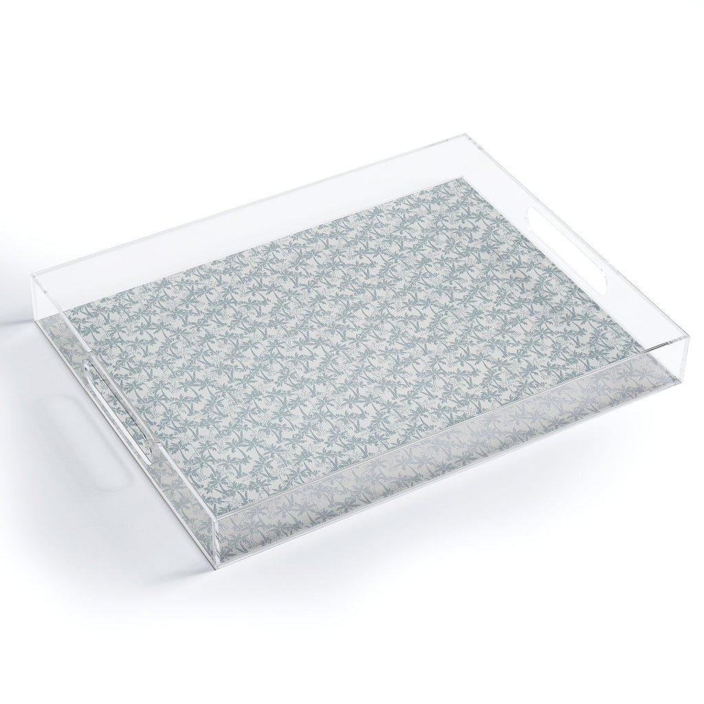 CoastL Studio Palm Forest Coastal Blue Acrylic Tray
