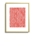 Avenie BR Red Zebra Stripe Metal Framed Art Print