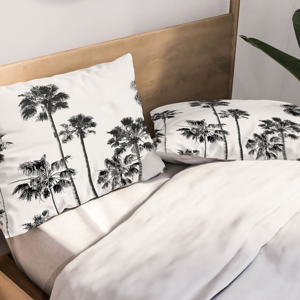 Gal Design Black And White Palms Pillow Shams