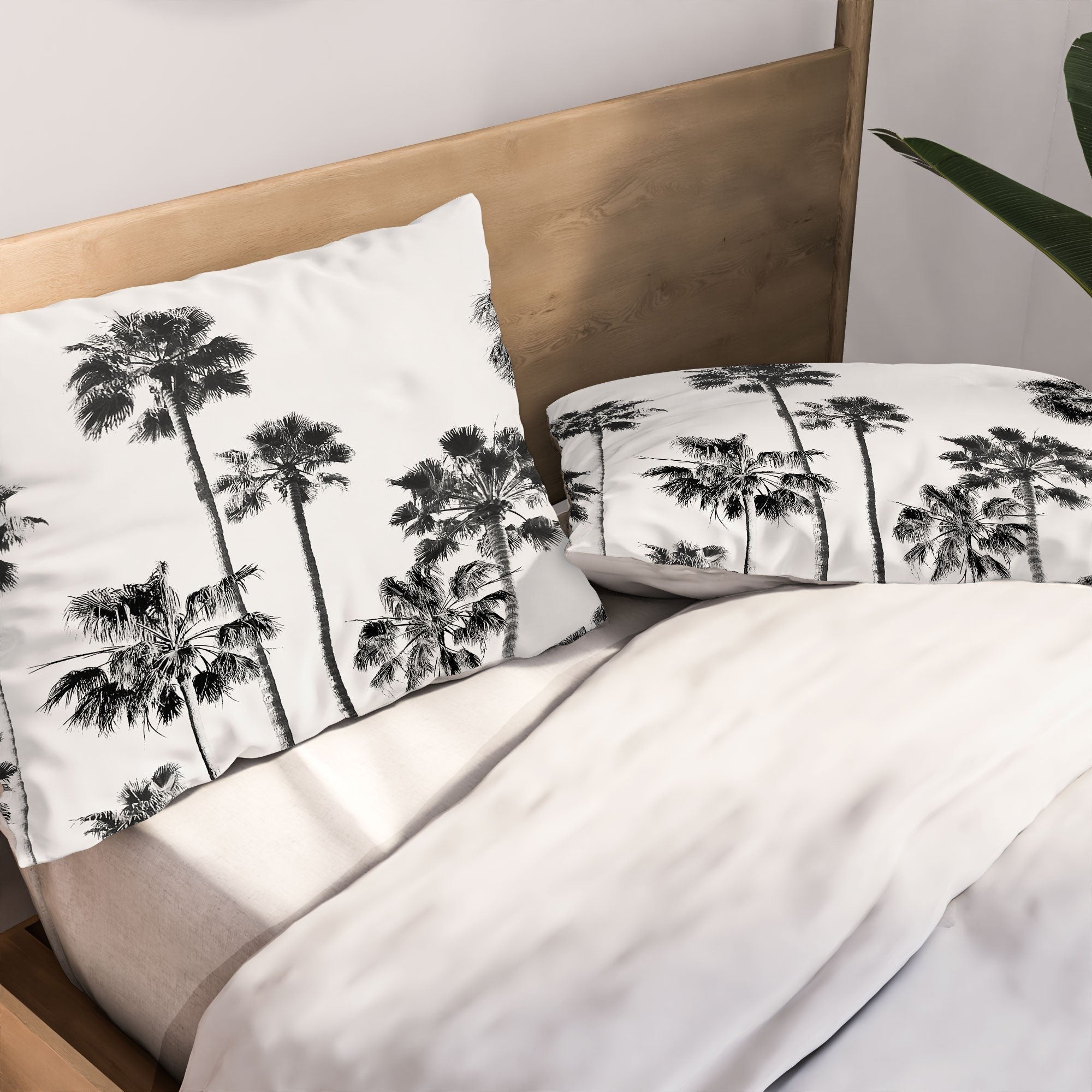 Gal Design Black And White Palms Pillow Shams