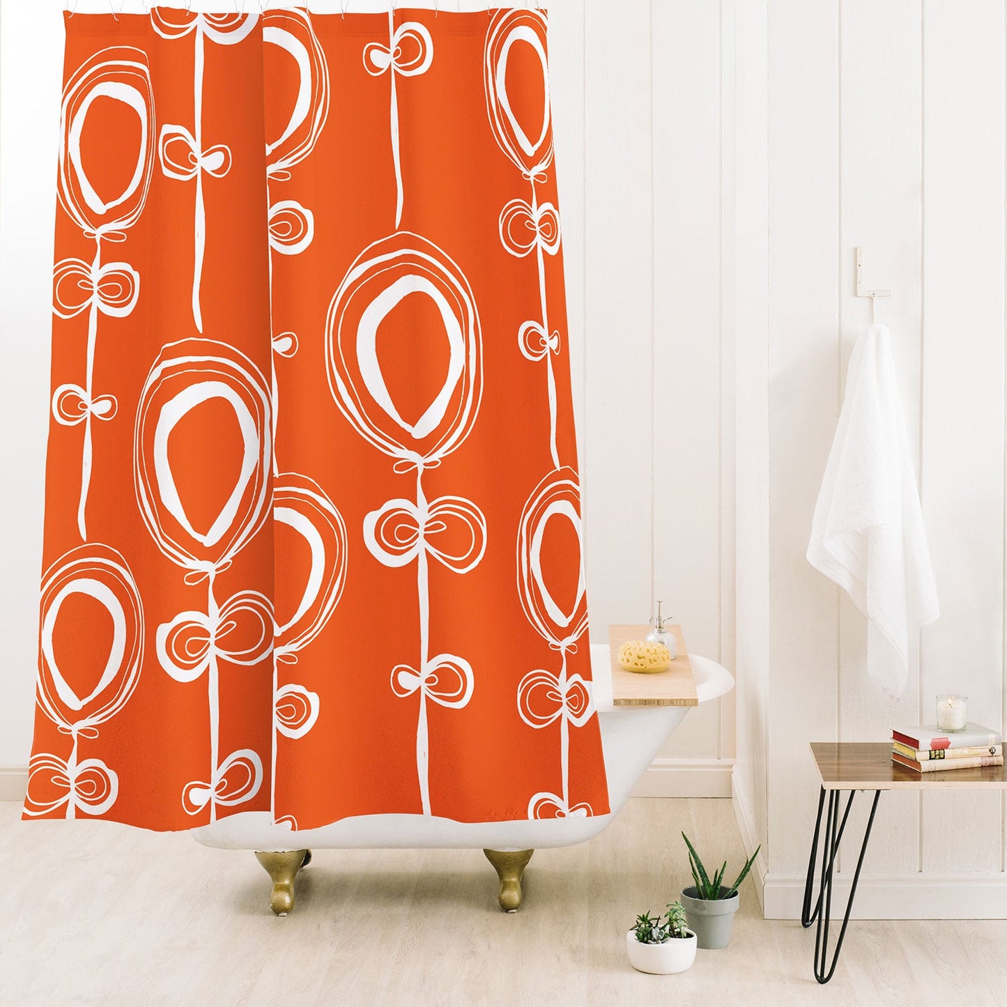 Rachael Taylor Contemporary Orange Shower Curtain