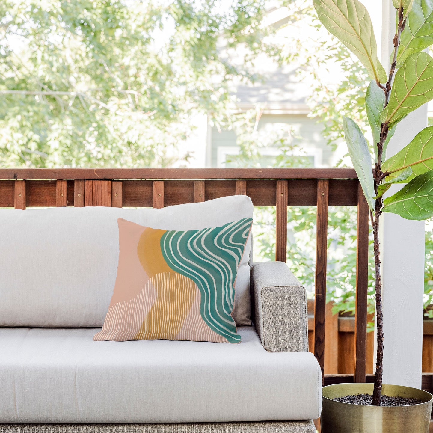 Rachel Szo Morning Swim Outdoor Throw Pillow