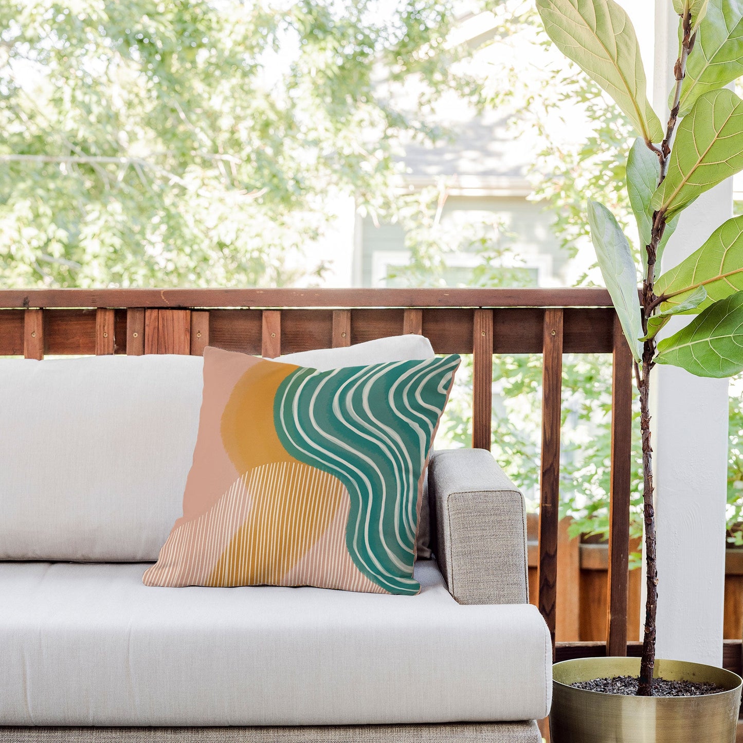 Rachel Szo Morning Swim Outdoor Throw Pillow