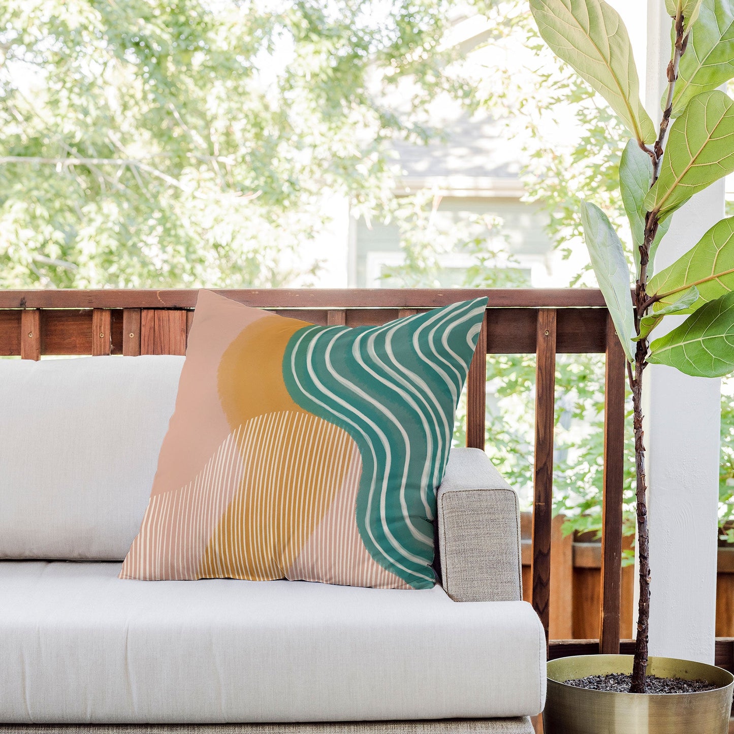 Rachel Szo Morning Swim Outdoor Throw Pillow