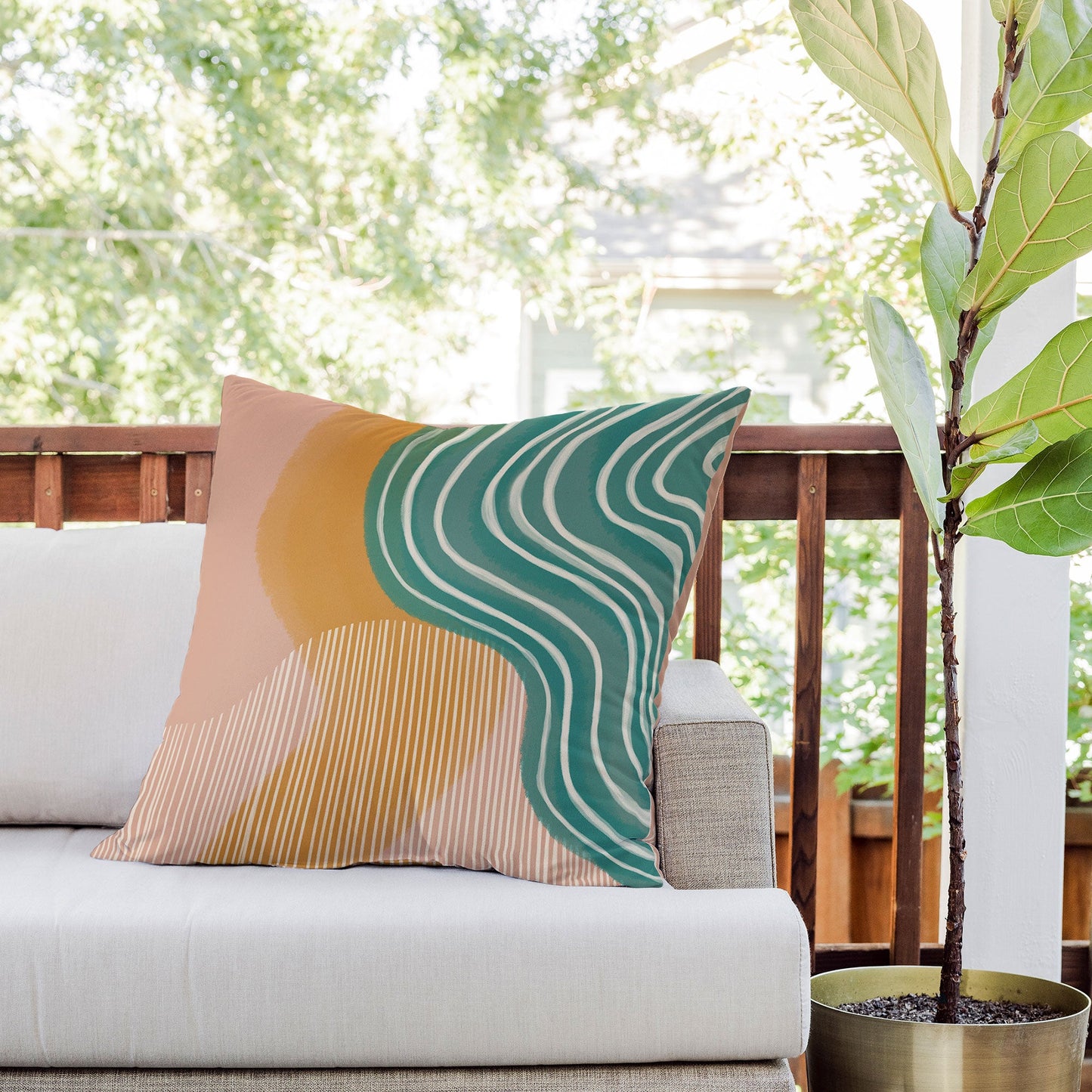 Rachel Szo Morning Swim Outdoor Throw Pillow