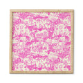 Rachelle Roberts Farm Land Toile In Pink Framed Wall Art
