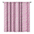 Rachelle Roberts Farm Land Toile In Pink Blackout Window Curtain
