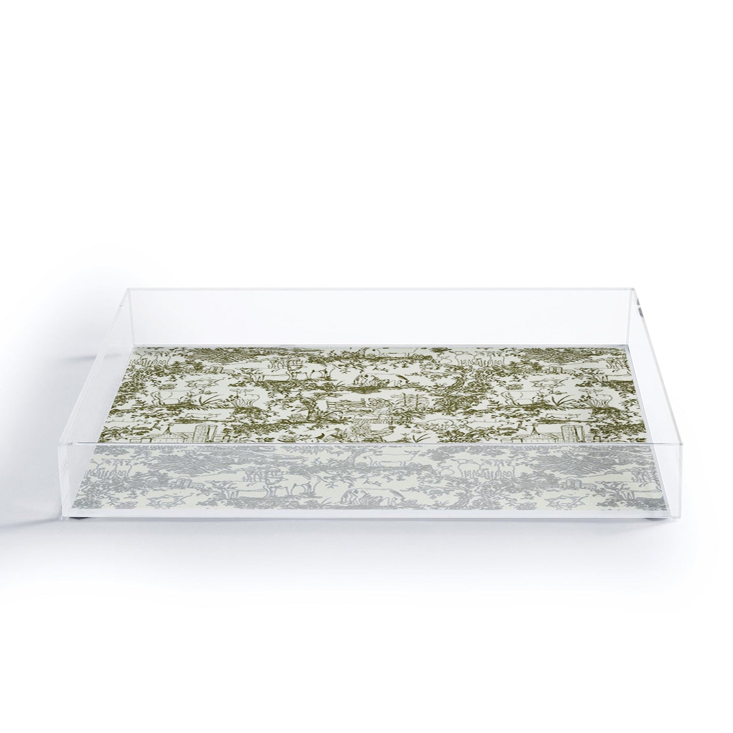 Rachelle Roberts Farm Land Toile In Vintage Green Acrylic Tray