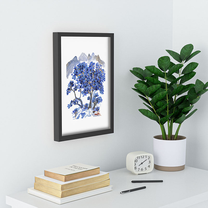 Rachelle Roberts Misty Blue Mountain Recessed Framing Rectangle