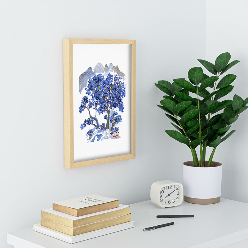 Rachelle Roberts Misty Blue Mountain Recessed Framing Rectangle