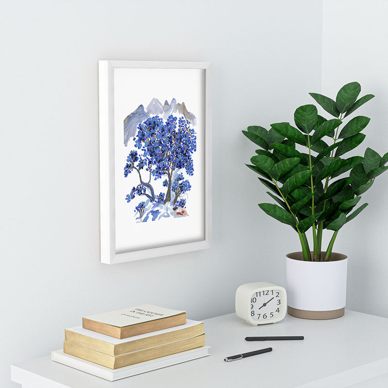 Rachelle Roberts Misty Blue Mountain Recessed Framing Rectangle