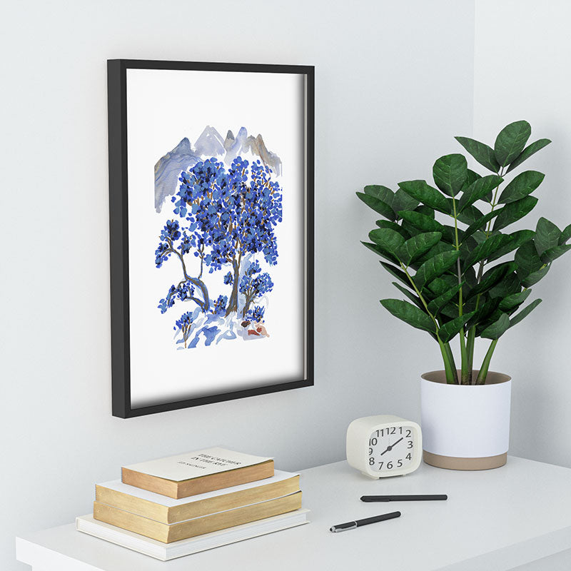 Rachelle Roberts Misty Blue Mountain Recessed Framing Rectangle