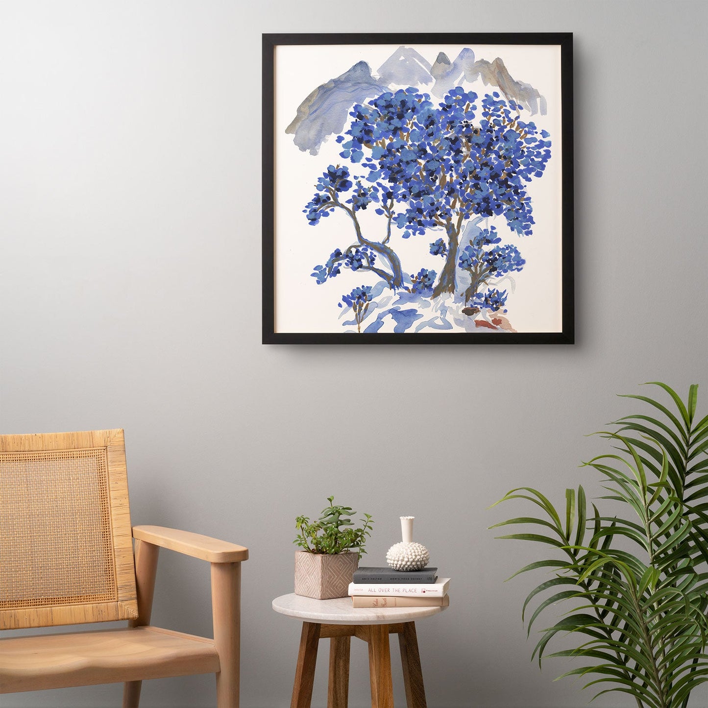 Rachelle Roberts Misty Blue Mountain Framed Wall Art