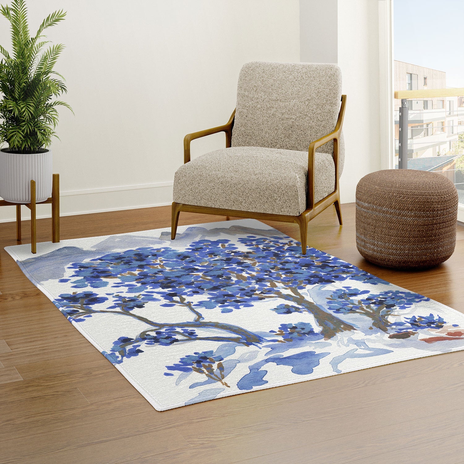 Rachelle Roberts Misty Blue Mountain Area Rug
