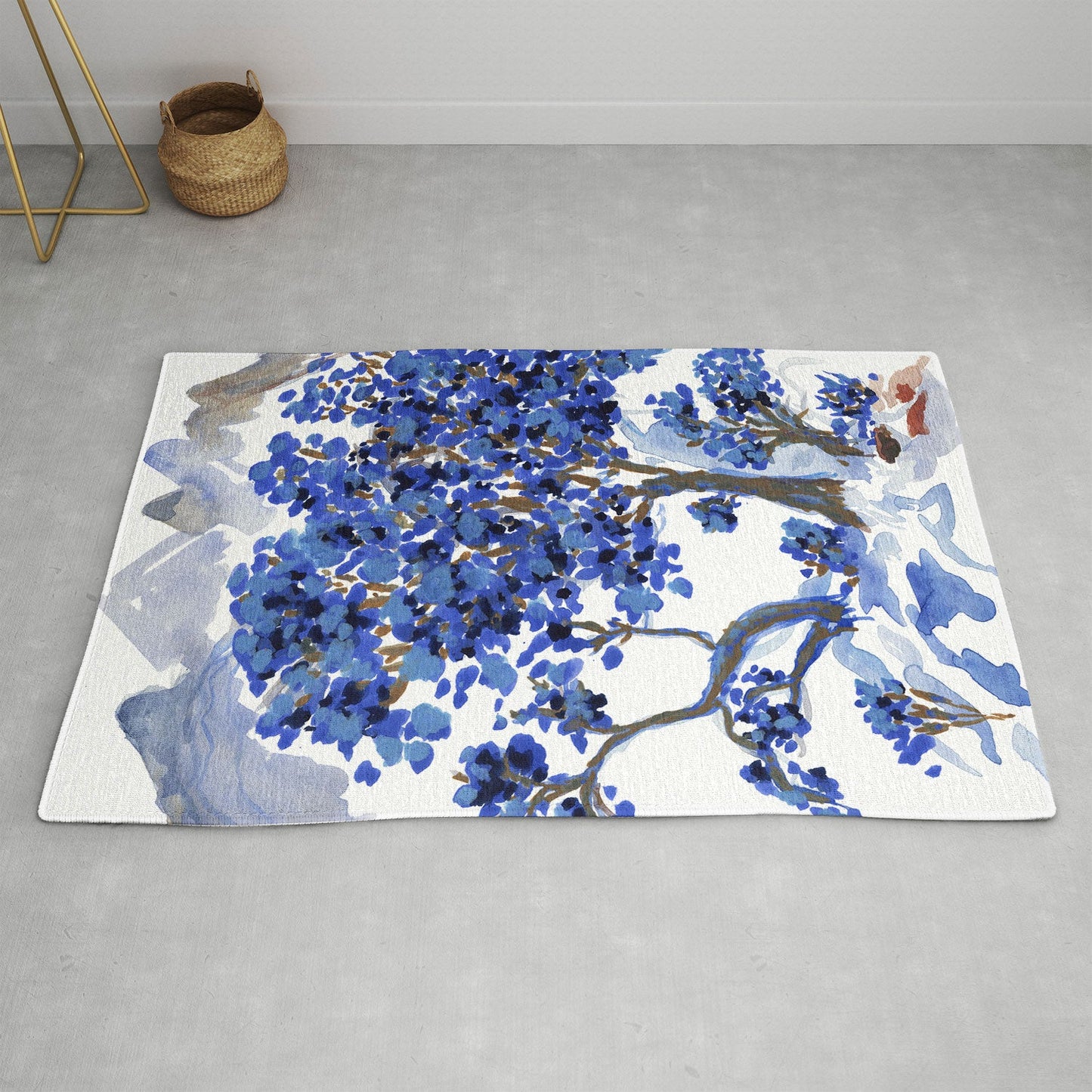 Rachelle Roberts Misty Blue Mountain Area Rug