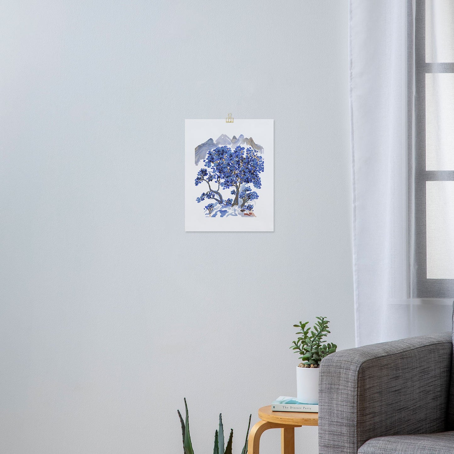 Rachelle Roberts Misty Blue Mountain Art Print