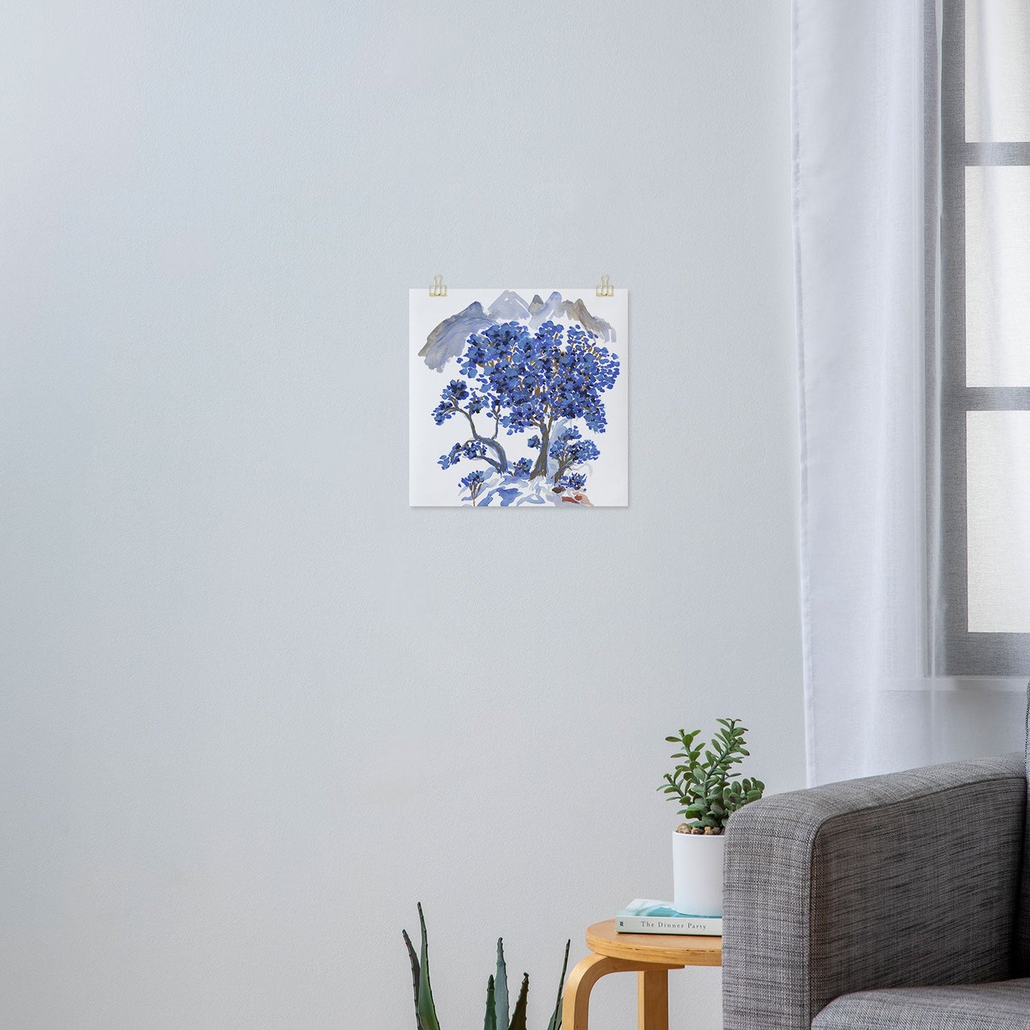 Rachelle Roberts Misty Blue Mountain Art Print