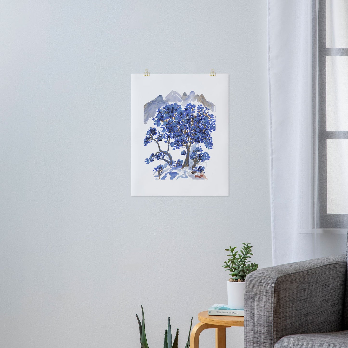 Rachelle Roberts Misty Blue Mountain Art Print