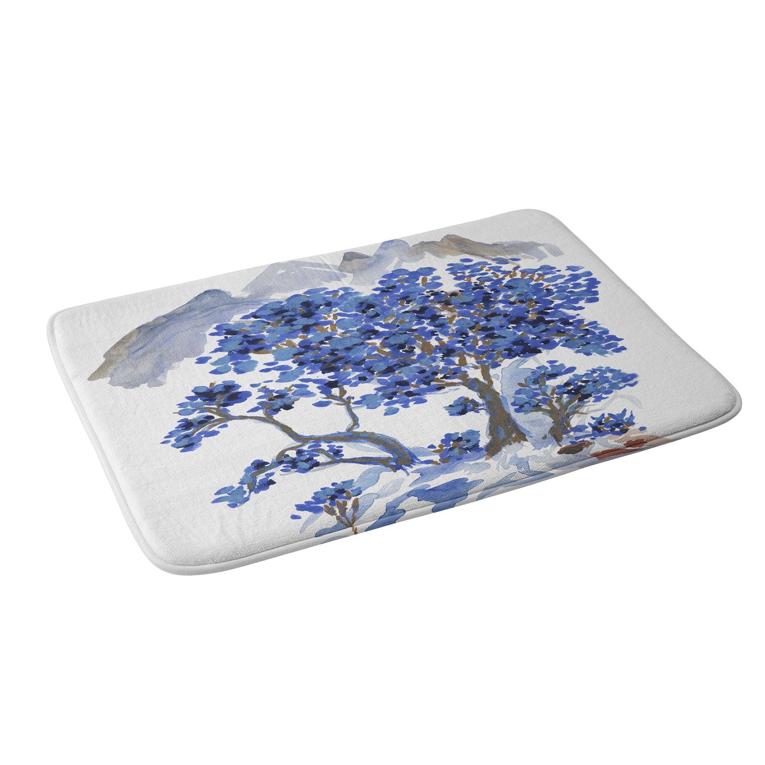 Rachelle Roberts Misty Blue Mountain Memory Foam Bath Mat