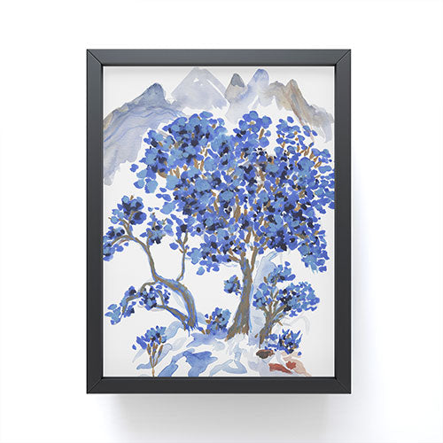 Rachelle Roberts Misty Blue Mountain Framed Mini Art Print