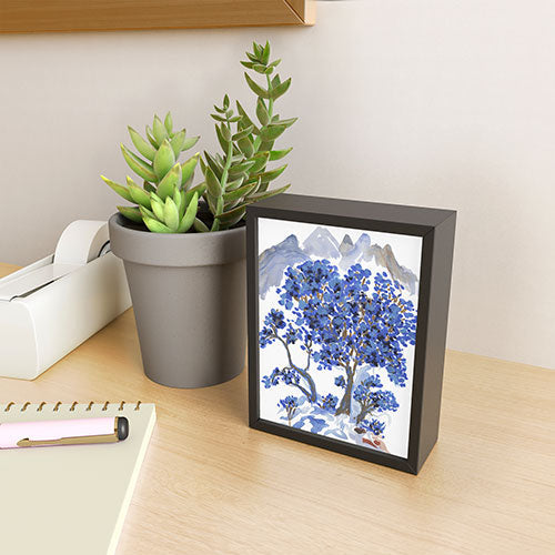 Rachelle Roberts Misty Blue Mountain Framed Mini Art Print