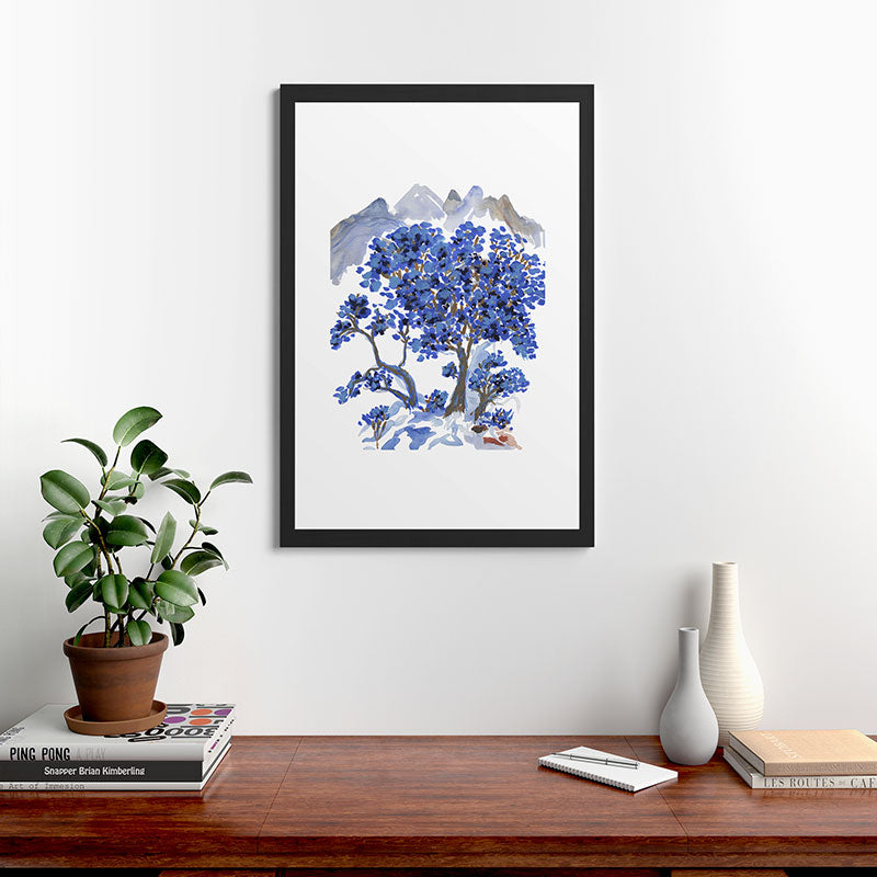 Rachelle Roberts Misty Blue Mountain Framed Art Print