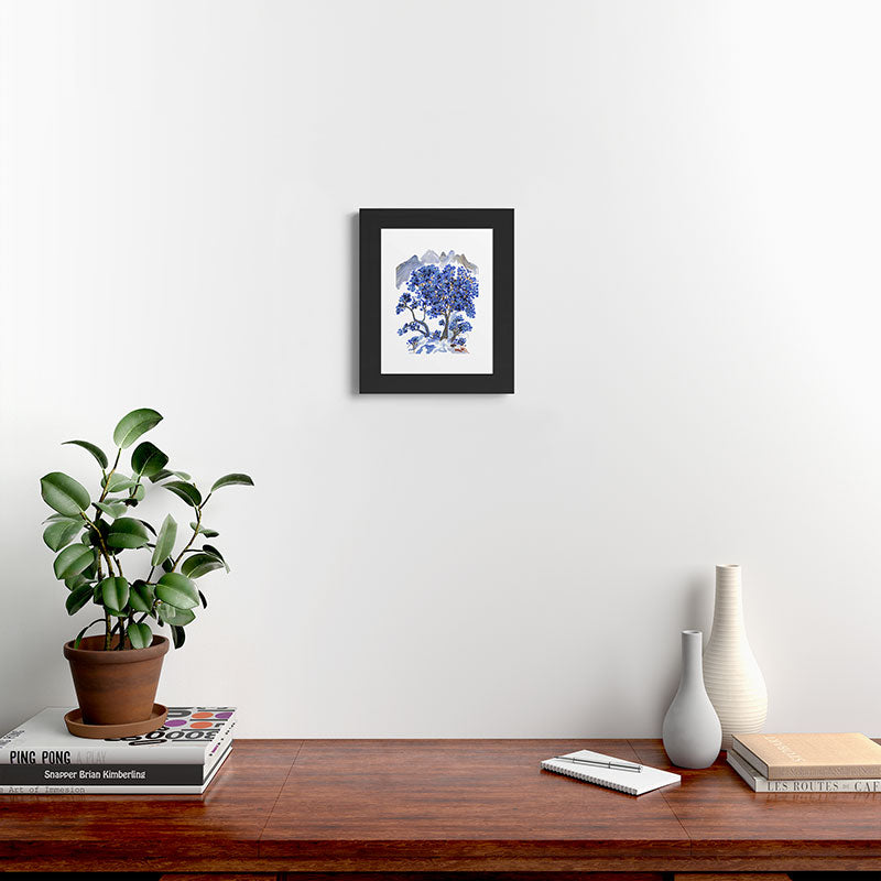 Rachelle Roberts Misty Blue Mountain Framed Art Print