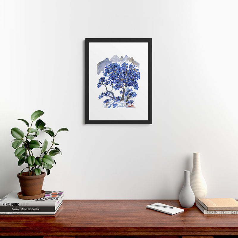 Rachelle Roberts Misty Blue Mountain Framed Art Print
