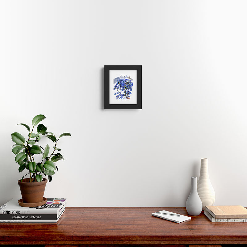 Rachelle Roberts Misty Blue Mountain Framed Art Print