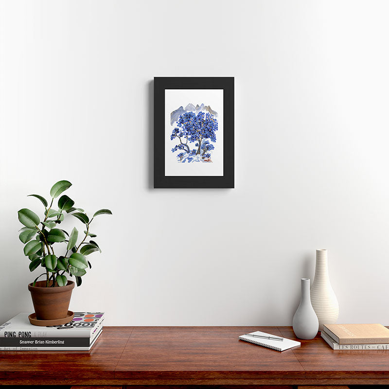 Rachelle Roberts Misty Blue Mountain Framed Art Print