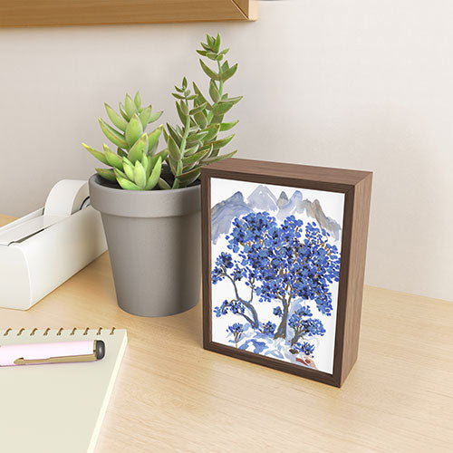 Rachelle Roberts Misty Blue Mountain Framed Mini Art Print