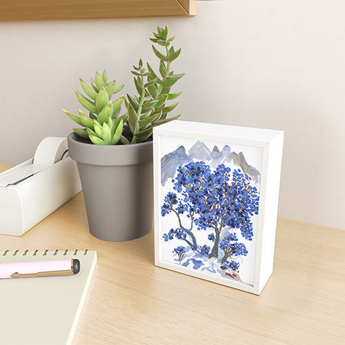 Rachelle Roberts Misty Blue Mountain Framed Mini Art Print